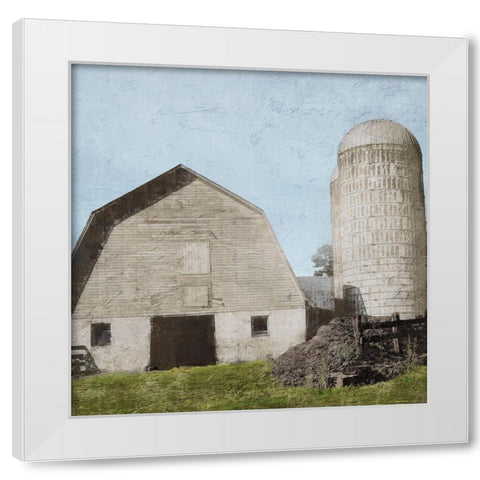 Summer Silos White Modern Wood Framed Art Print by Prime, Marcus