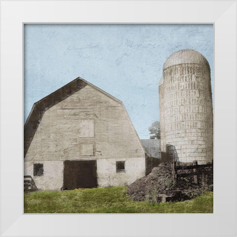 Summer Silos White Modern Wood Framed Art Print by Prime, Marcus