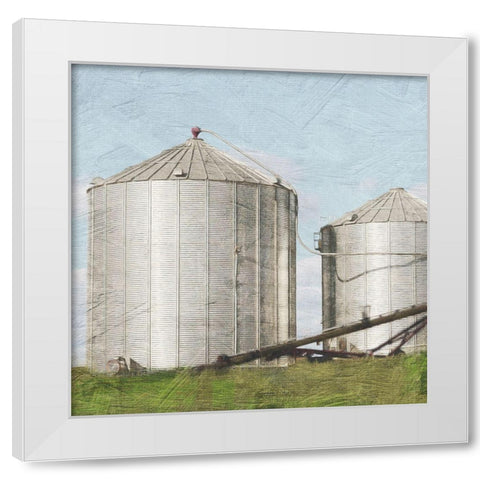 Twin Silos White Modern Wood Framed Art Print by Prime, Marcus