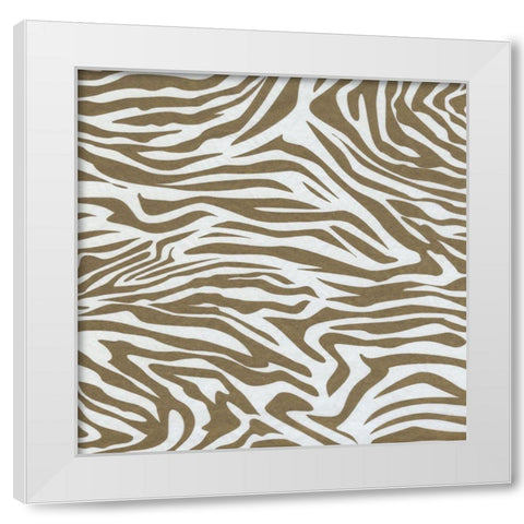 Golden Zebra 1 White Modern Wood Framed Art Print by Prime, Marcus