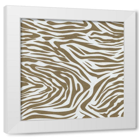 Golden Zebra 2 White Modern Wood Framed Art Print by Prime, Marcus