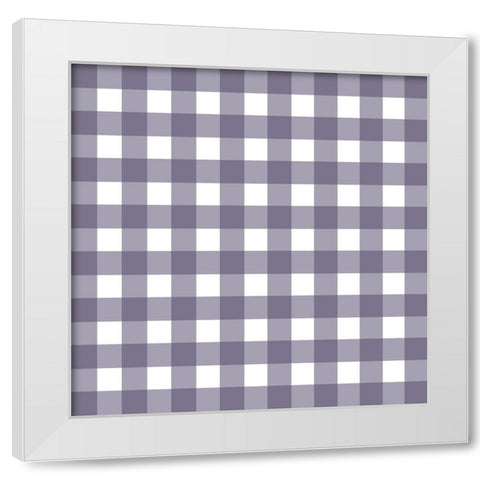 Gingham Pattern 1 White Modern Wood Framed Art Print by Prime, Marcus