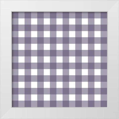 Gingham Pattern 1 White Modern Wood Framed Art Print by Prime, Marcus