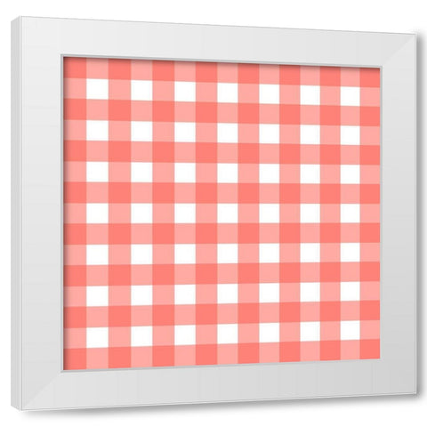 Gingham Pattern 2 White Modern Wood Framed Art Print by Prime, Marcus