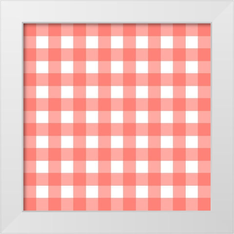 Gingham Pattern 2 White Modern Wood Framed Art Print by Prime, Marcus