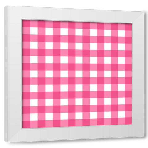 Gingham Pattern 5 White Modern Wood Framed Art Print by Prime, Marcus