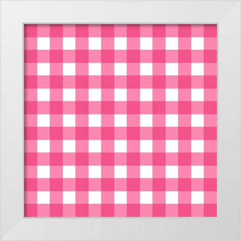 Gingham Pattern 5 White Modern Wood Framed Art Print by Prime, Marcus