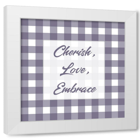Gingham Quotes 1 White Modern Wood Framed Art Print by Prime, Marcus