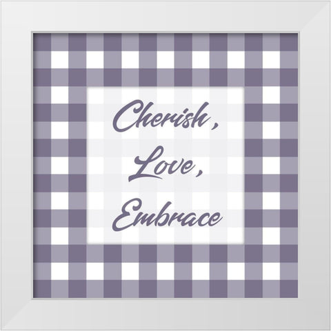 Gingham Quotes 1 White Modern Wood Framed Art Print by Prime, Marcus