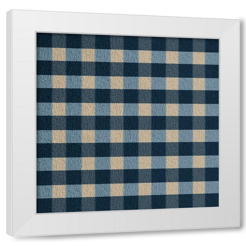 Blue Hue Gingham White Modern Wood Framed Art Print by Prime, Marcus
