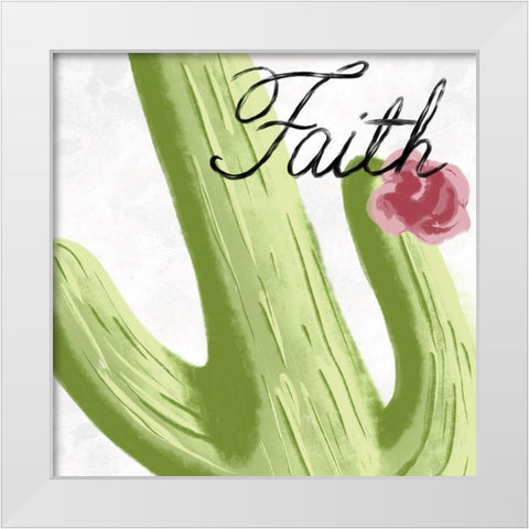 Succulent Faith 1 White Modern Wood Framed Art Print by Prime, Marcus
