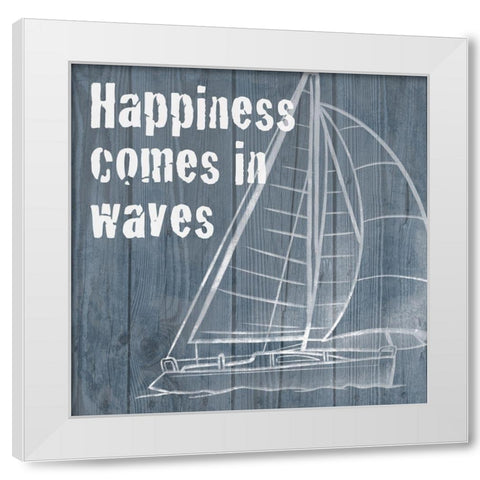 Happy Waves 1 White Modern Wood Framed Art Print by Prime, Marcus
