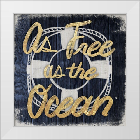 Ocean Free 1 White Modern Wood Framed Art Print by Prime, Marcus