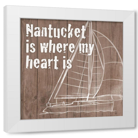 Nantucket Heart 1 White Modern Wood Framed Art Print by Prime, Marcus