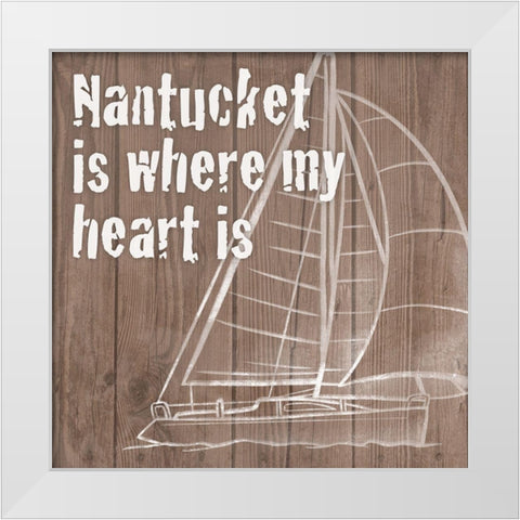 Nantucket Heart 1 White Modern Wood Framed Art Print by Prime, Marcus