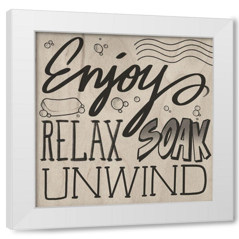 Unwinding Bath 1 White Modern Wood Framed Art Print by Prime, Marcus