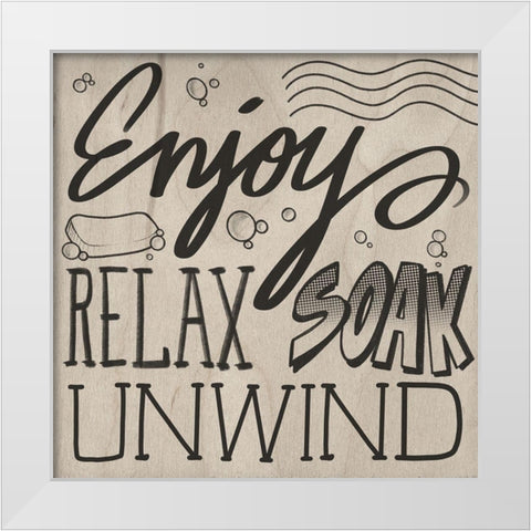 Unwinding Bath 1 White Modern Wood Framed Art Print by Prime, Marcus