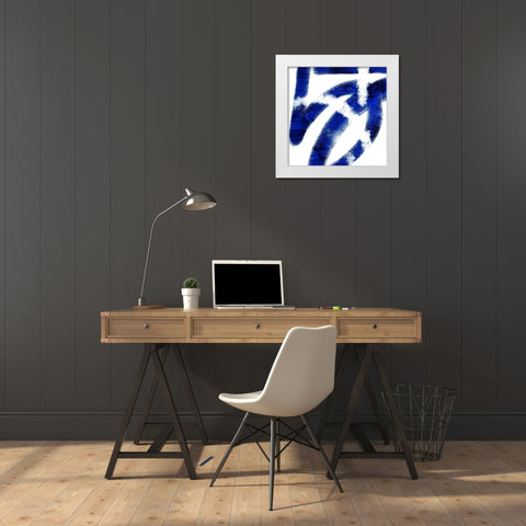 Indigo Prophecy 1 White Modern Wood Framed Art Print by Prime, Marcus