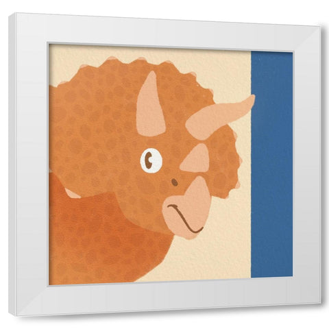 Dino Fun 2 White Modern Wood Framed Art Print by Prime, Marcus
