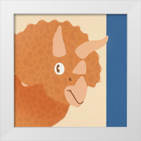 Dino Fun 2 White Modern Wood Framed Art Print by Prime, Marcus