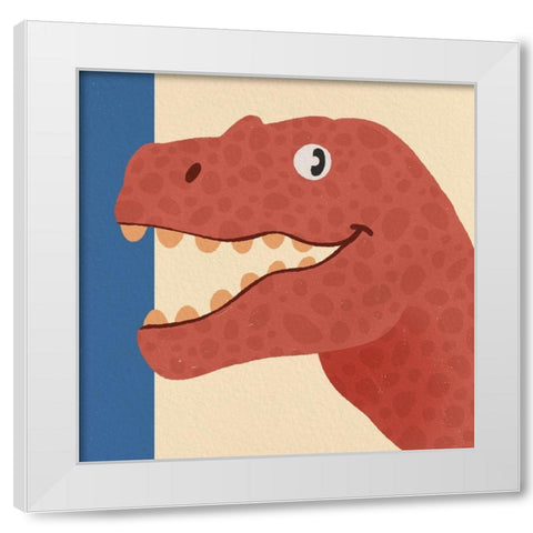 Dino Fun 3 White Modern Wood Framed Art Print by Prime, Marcus