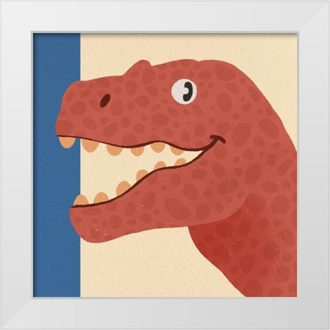 Dino Fun 3 White Modern Wood Framed Art Print by Prime, Marcus