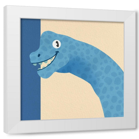 Dino Fun 4 White Modern Wood Framed Art Print by Prime, Marcus