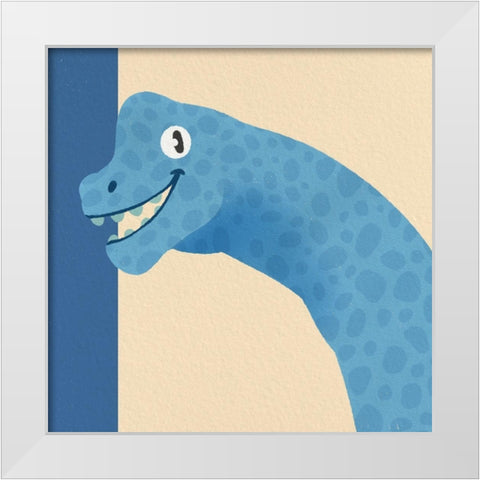 Dino Fun 4 White Modern Wood Framed Art Print by Prime, Marcus