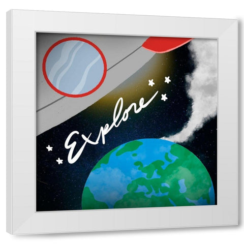 Space Explorer 1 White Modern Wood Framed Art Print by Prime, Marcus