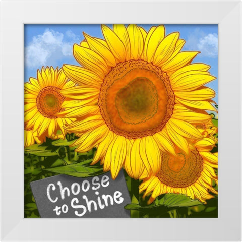 Choose To Shine White Modern Wood Framed Art Print by Prime, Marcus