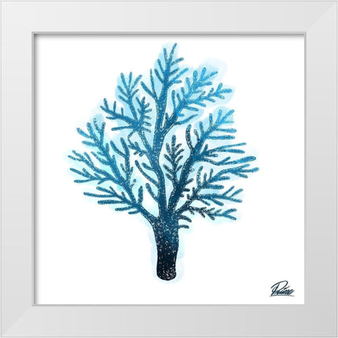 Azure Coral 1 White Modern Wood Framed Art Print by Prime, Marcus