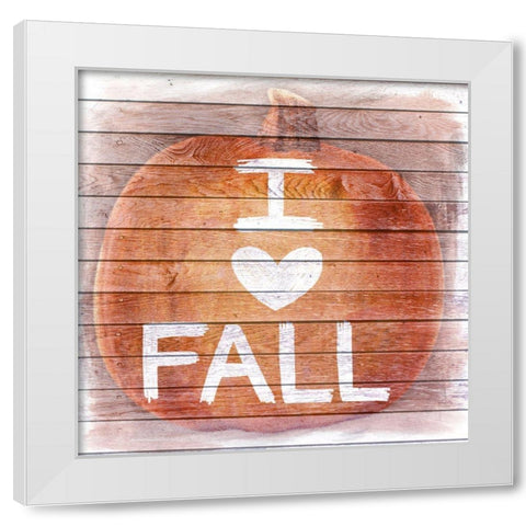 I Love Fall White Modern Wood Framed Art Print by Prime, Marcus