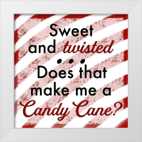 Twisted Candy Cane 1 White Modern Wood Framed Art Print by Prime, Marcus