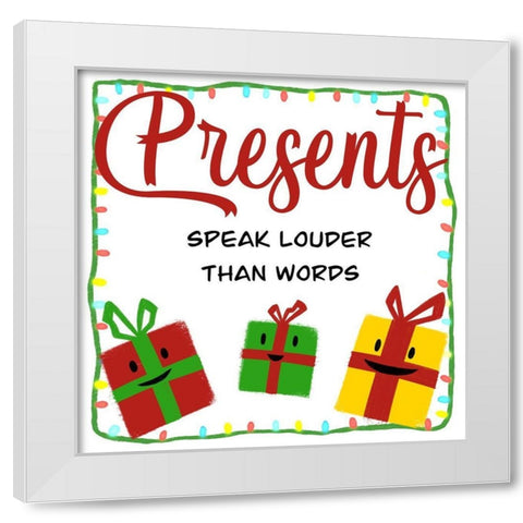 Presents Speak 1 White Modern Wood Framed Art Print by Prime, Marcus