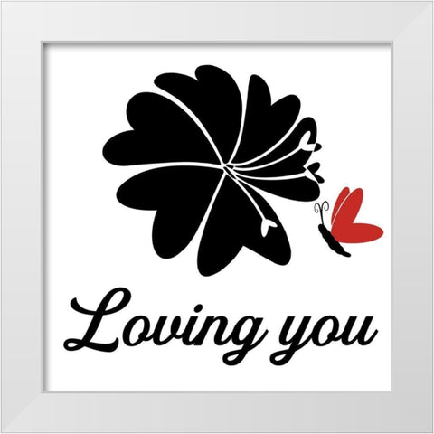 Loving You White Modern Wood Framed Art Print by Prime, Marcus