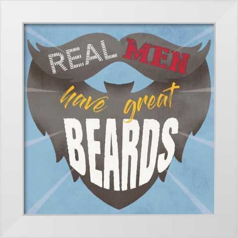 Real Beards 1 White Modern Wood Framed Art Print by Prime, Marcus
