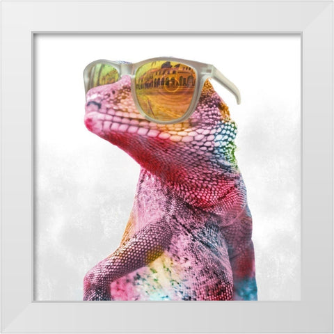 Cool Gecko 1 White Modern Wood Framed Art Print by Prime, Marcus