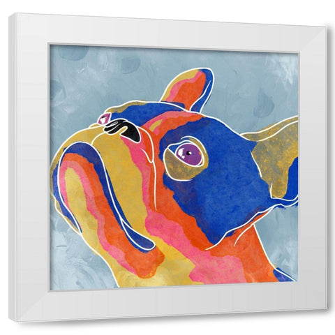 Gazing Pup 1 White Modern Wood Framed Art Print by Prime, Marcus
