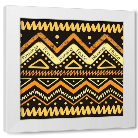 Ethnic Peace and Blessings White Modern Wood Framed Art Print by Prime, Marcus