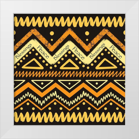 Ethnic Peace and Blessings White Modern Wood Framed Art Print by Prime, Marcus