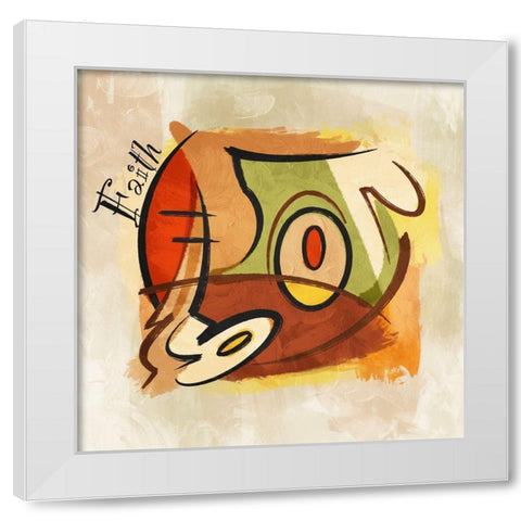 Faith Abstract White Modern Wood Framed Art Print by Prime, Marcus