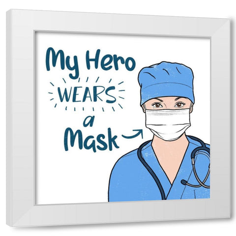 Masked Hero 1 White Modern Wood Framed Art Print by Prime, Marcus
