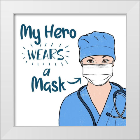 Masked Hero 1 White Modern Wood Framed Art Print by Prime, Marcus