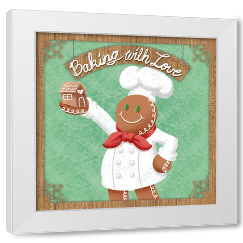 Baking With Love White Modern Wood Framed Art Print by Prime, Marcus