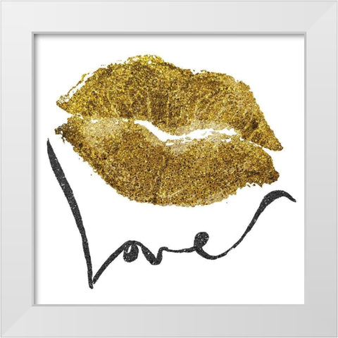 Love Lips Glitter White Modern Wood Framed Art Print by Prime, Marcus