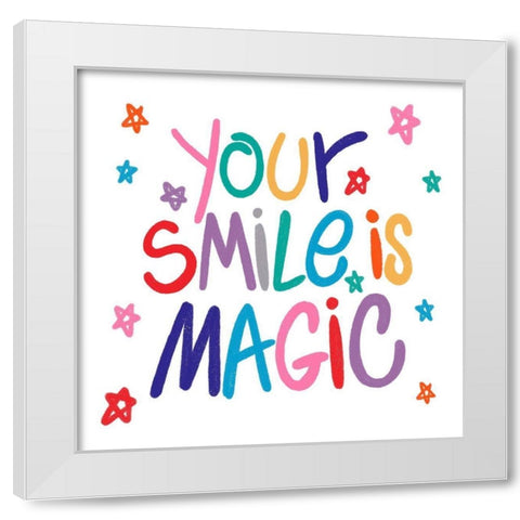 Magic Smile 3 White Modern Wood Framed Art Print by Prime, Marcus