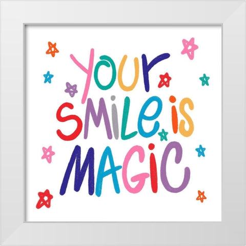 Magic Smile 3 White Modern Wood Framed Art Print by Prime, Marcus