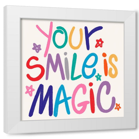 Magic Smile 2 White Modern Wood Framed Art Print by Prime, Marcus