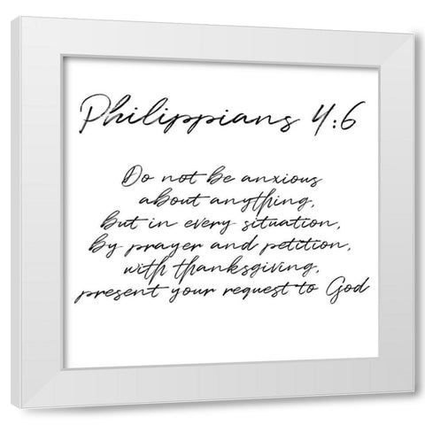 Philippians Scripts White Modern Wood Framed Art Print by Prime, Marcus
