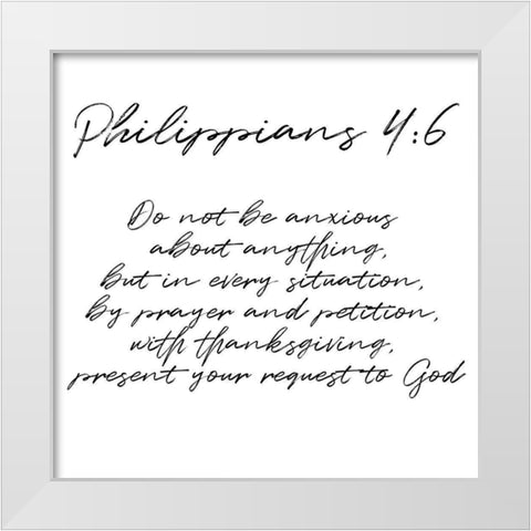 Philippians Scripts White Modern Wood Framed Art Print by Prime, Marcus